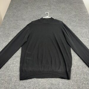 Neiman Marcus Sweater Mens XXL Black Cashmere Silk Mock Neck Luxury Classic